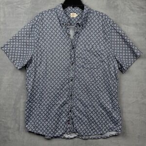 Faherty Brand Mens Short Sleeve‎ Button Down Shirt Pattern Print Size XXL